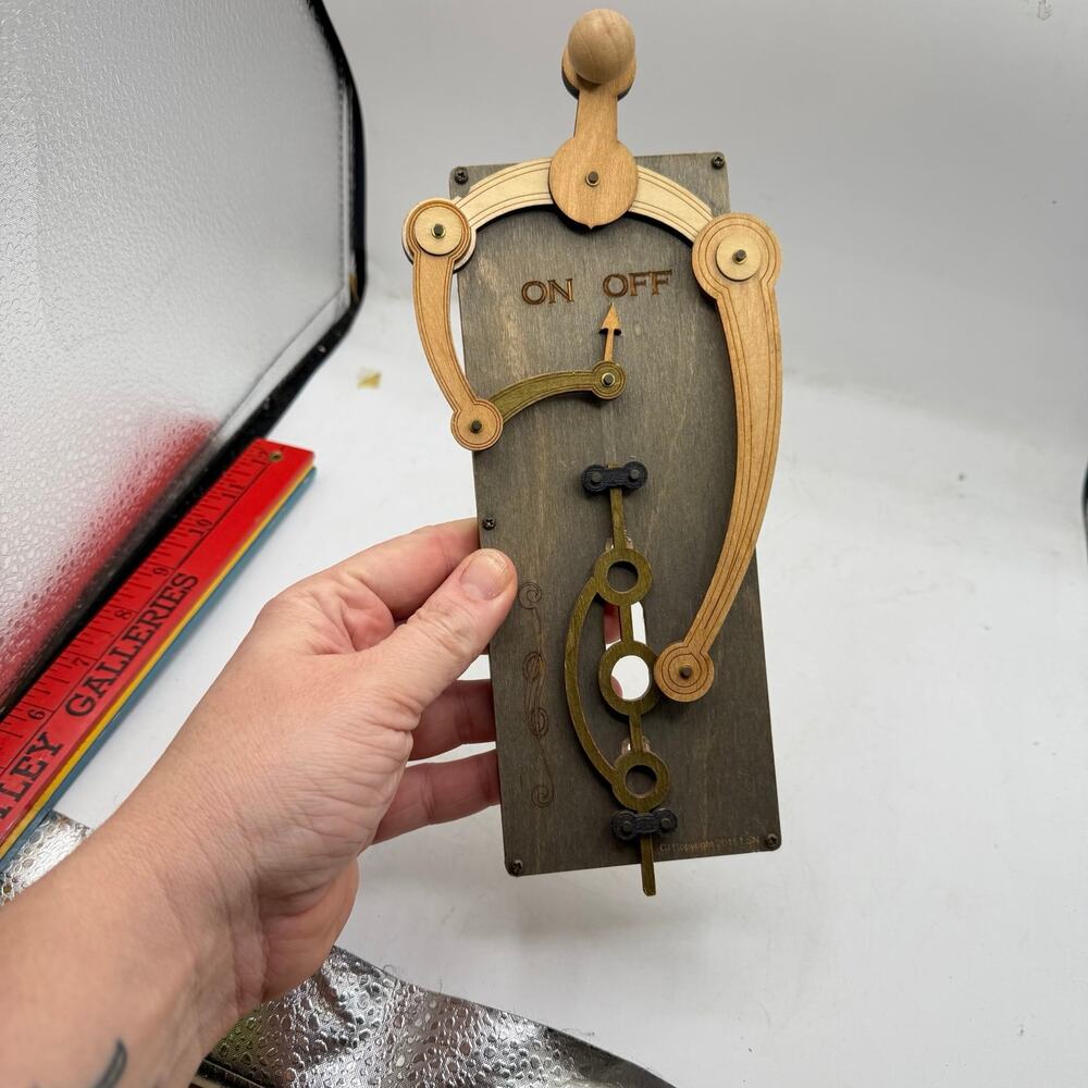 NEW Single Lever Black Wood Light Switch Plate Green Tree - Picture 3 of 4